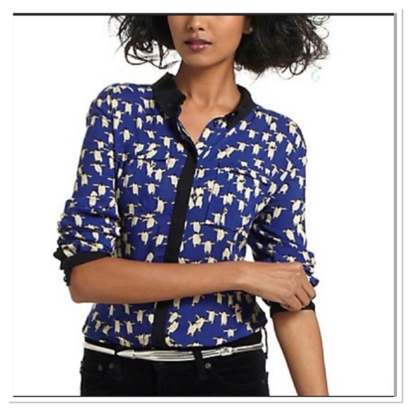 Anthropologie Tops - Maeve Penguin Bagatelle Button down Top